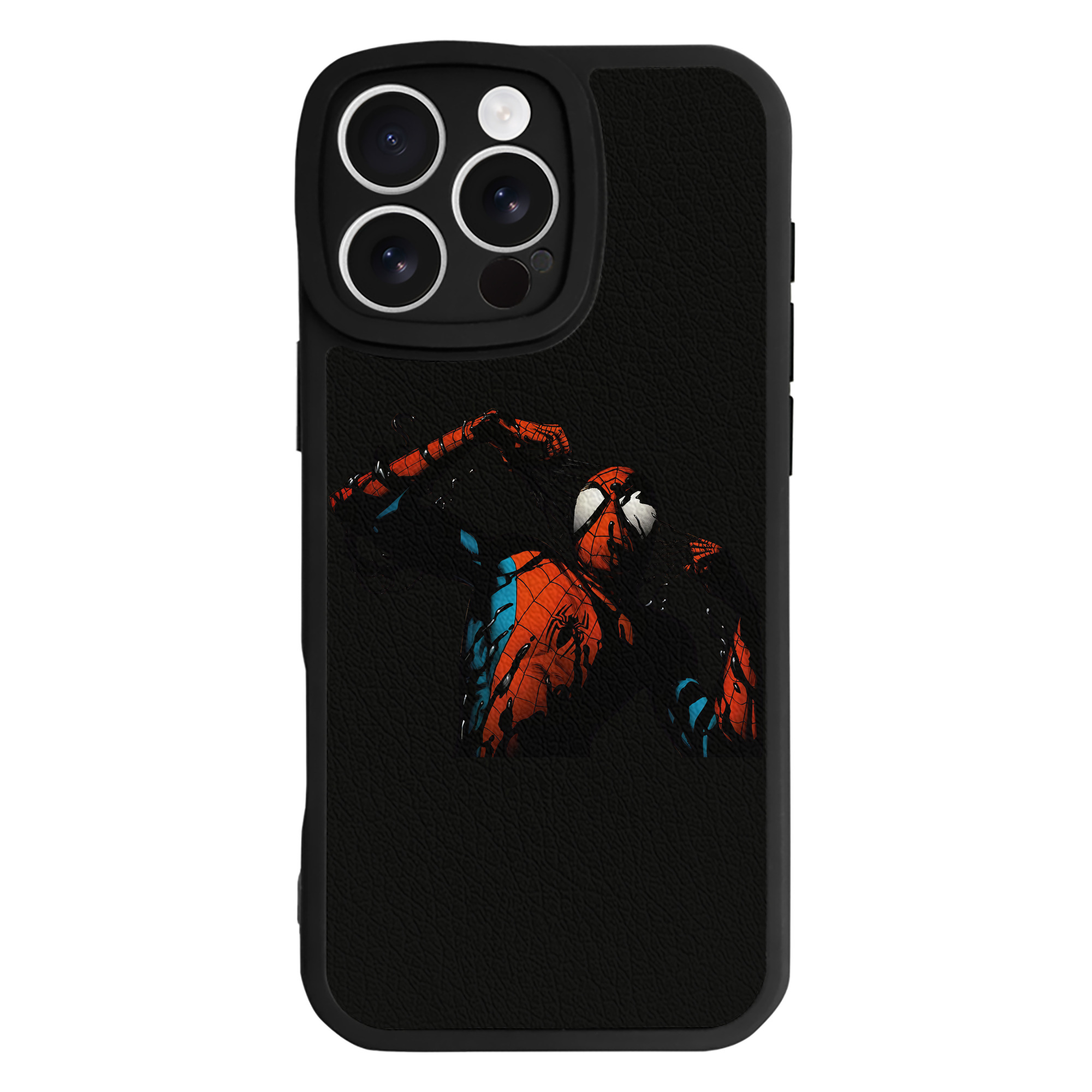 Spider Man スパイダーマン 【iPhone 16シリーズ対応】シリコンスマホケース（レザー調） 材質：シリコン